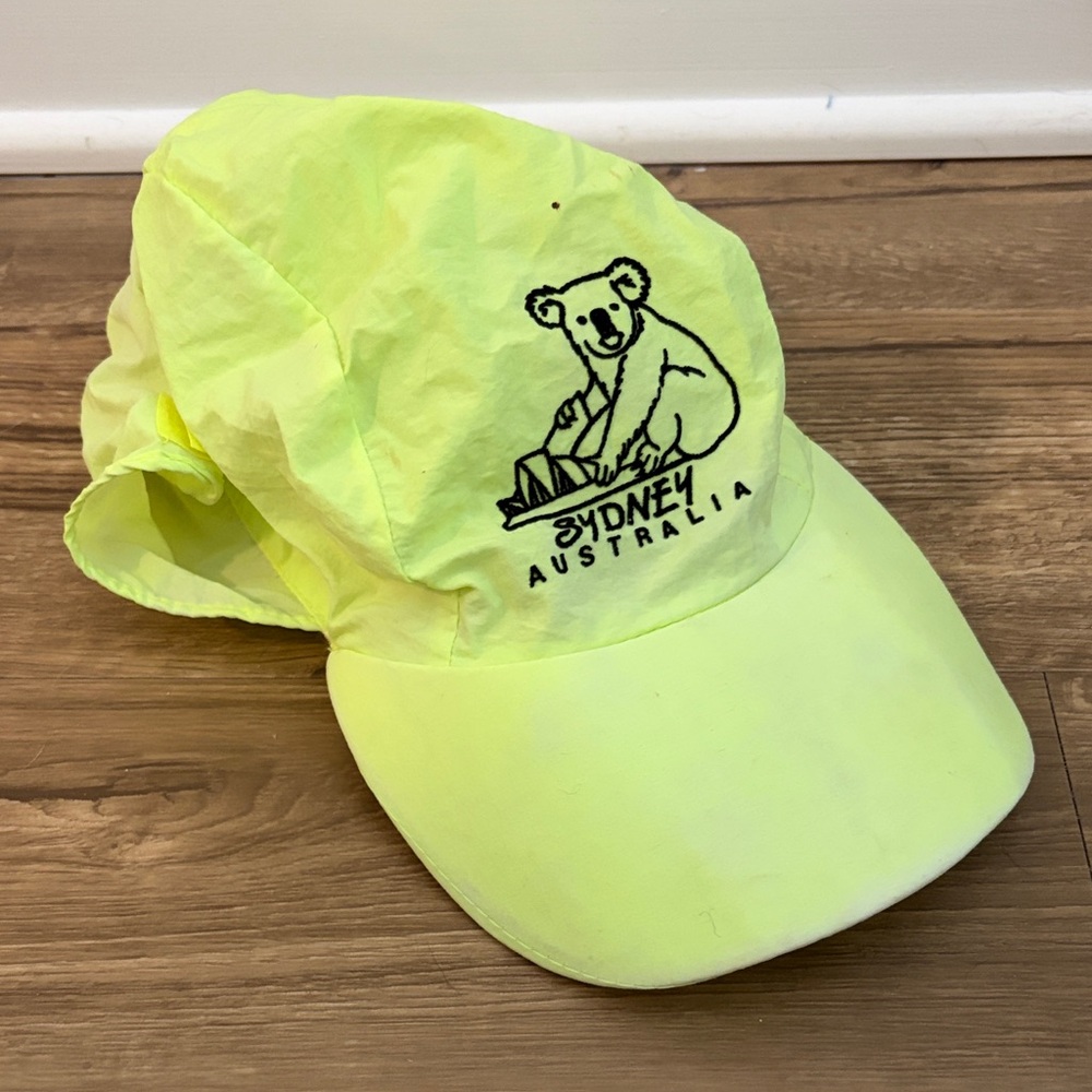 Vintage Sydney Australia Yellow Sun Hat with Koala